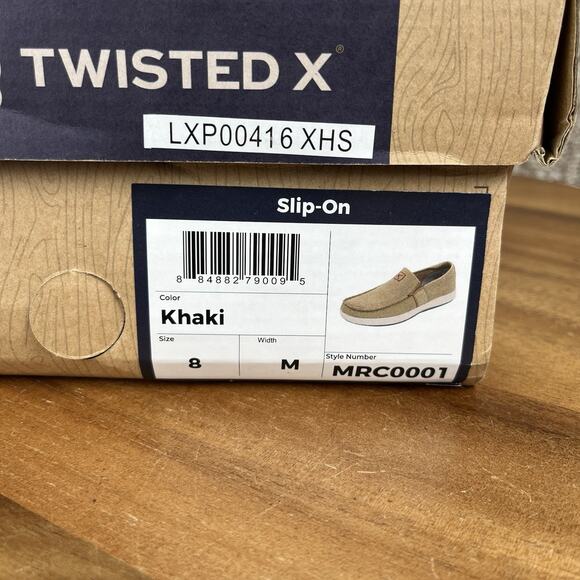 Twisted X Men\'s Slip-On Khaki Size 8 M Casual Leather Textile Shoes NEW main image 11